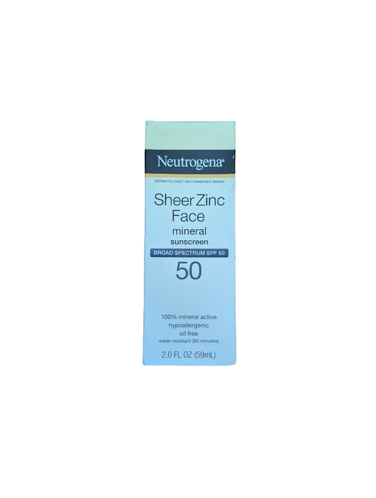 Neutrogena Sheer Zinc Face Sunscreen, 2 fl oz