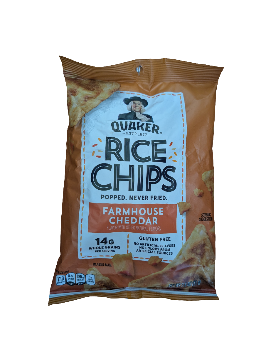 Quaker Rice Chips, Farmhouse Cheddar, 2.5 oz