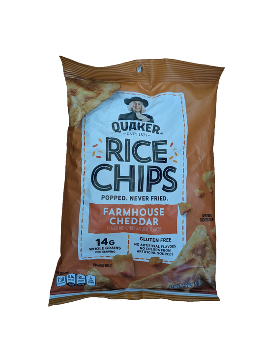 Quaker Rice Chips, Farmhouse Cheddar, 2.5 oz